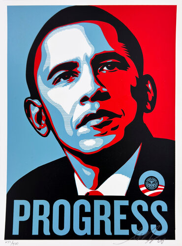 PROGRESS (Obama) van Shepard Fairey, Afdruk te koop op Singulart