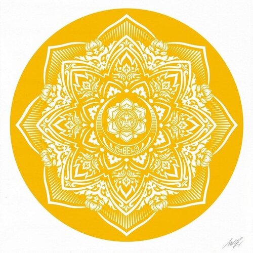 Yellow Mandala van Shepard Fairey, Afdruk te koop op Singulart