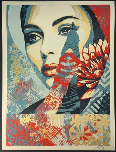 Shepard Fairey "One Earth" Red & Gold Screenprint Street Contemporary Art van Shepard Fairey, Afdruk te koop op Singulart