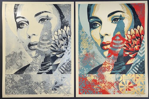 Shepard Fairey "One Earth" Diptych Screenprint Street Contemporary Art van Shepard Fairey, Afdruk te koop op Singulart