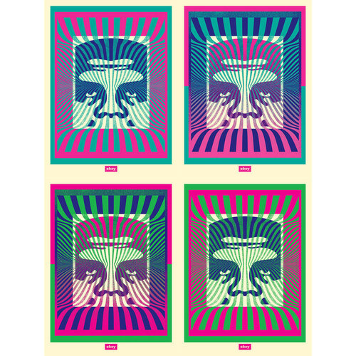 OP-ART ICON (full set of 4 matching numbers) van Shepard Fairey, Afdruk te koop op Singulart