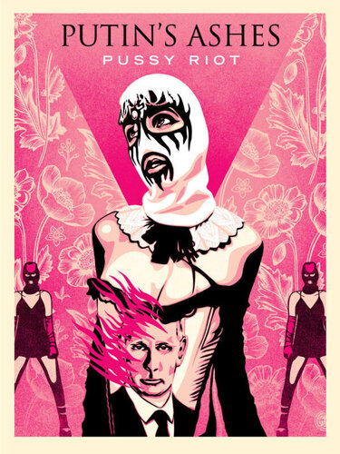 PUTIN’S ASHES - PUSSY RIOT van Shepard Fairey, Afdruk te koop op Singulart