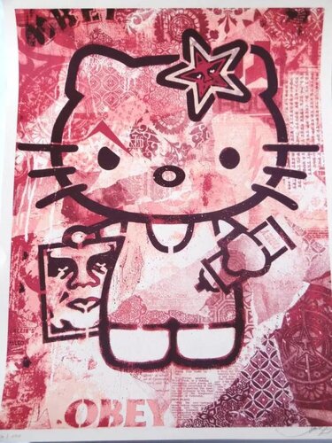 Hello Kitty - Pink von Shepard Fairey, Druck kaufen auf Singulart