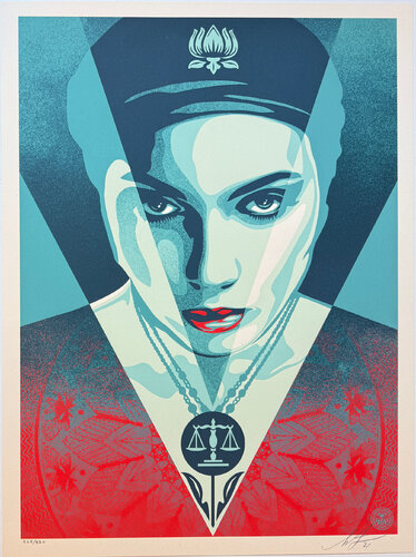 Justice Woman - Blue van Shepard Fairey, Afdruk te koop op Singulart