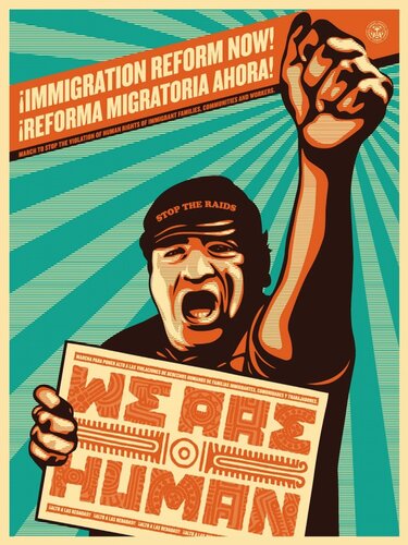 Immigration Reform Now! We Are Human von Shepard Fairey, Druck kaufen auf Singulart