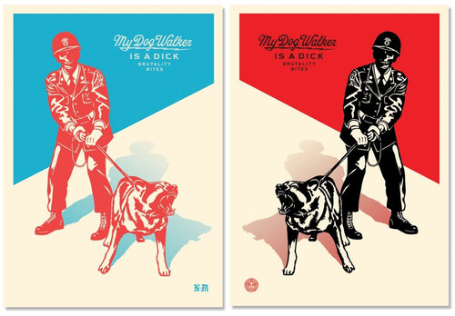 Sadistic Dog Walker de Shepard Fairey, Impresión a la venta en Singulart