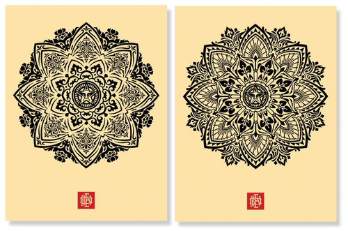 Mandala Ornament 1 & 2 Cream von Shepard Fairey, Druck kaufen auf Singulart