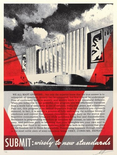 OBEY Conformity Factory (Red) by Shepard Fairey, Print for Sale on Singulart