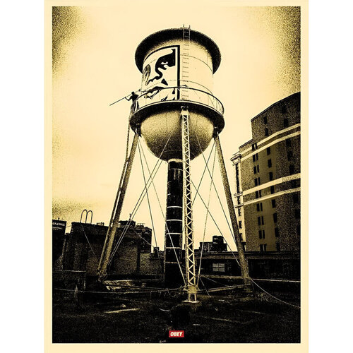 Covert to Overt - Water Tower (gold) von Shepard Fairey, Druck kaufen auf Singulart