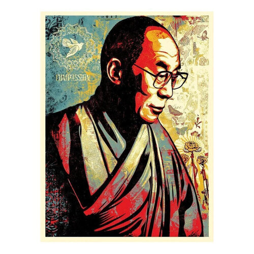 Dalai Lama Compassion di Shepard Fairey, Stampa in vendita su Singulart