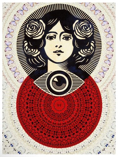 Third Eye Butterfly Mandala (Cream) van Shepard Fairey, Afdruk te koop op Singulart
