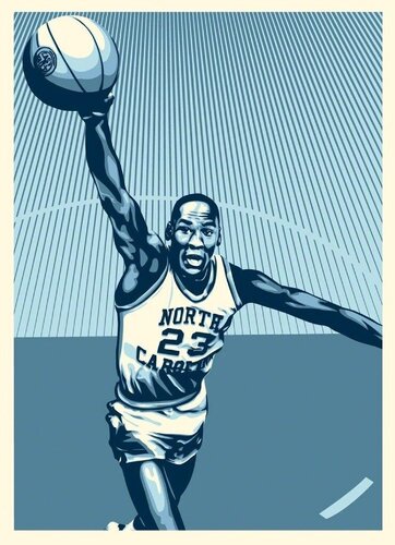 Michael Jordan - Hall of Fame Bulls Jordan UNC par Shepard Fairey, Édition en vente sur Singulart