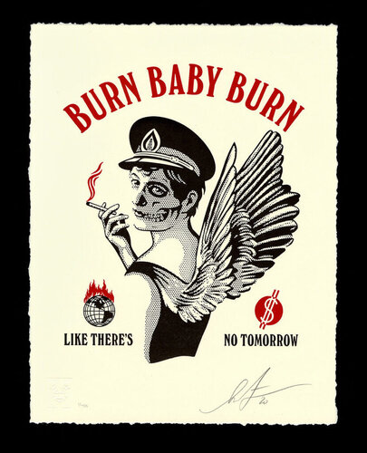 Burn Baby Burn by Shepard Fairey, Print for Sale on Singulart