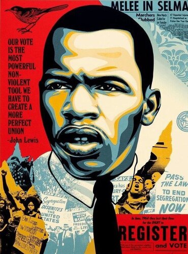 John Lewis van Shepard Fairey, Afdruk te koop op Singulart
