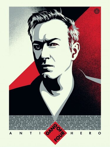 Andy Gill Anti-Hero - UK Version van Shepard Fairey, Afdruk te koop op Singulart