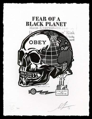 Skull of a Black Planet di Shepard Fairey, Stampa in vendita su Singulart
