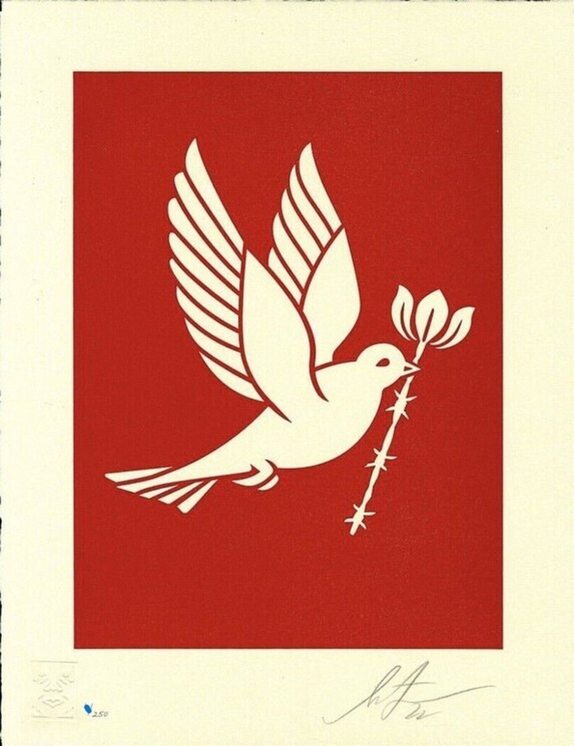 Barb Wire Dove Red Shepard Fairey