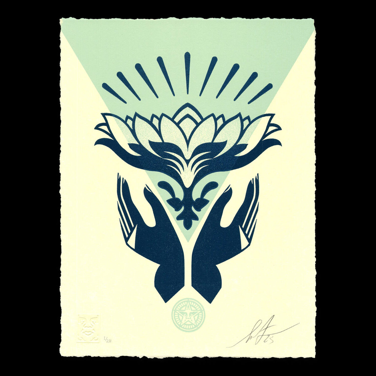 Lotus Hand (Teal) Shepard Fairey