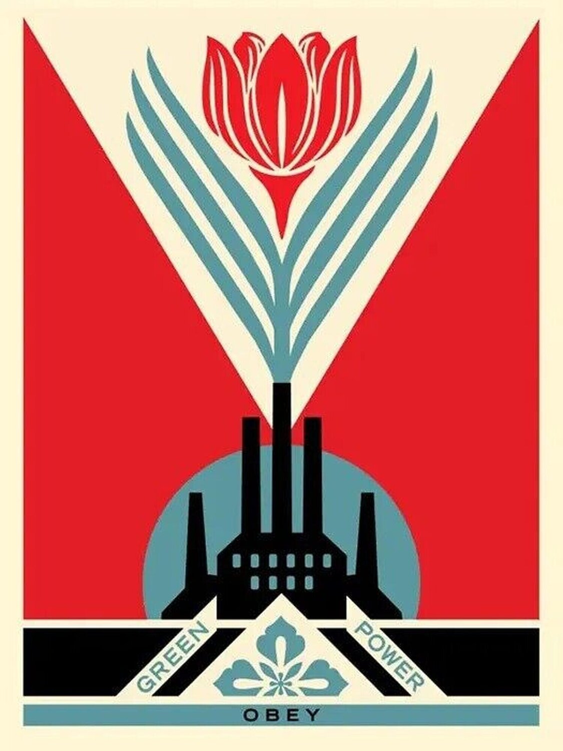 Green Power Factory - Red Shepard Fairey