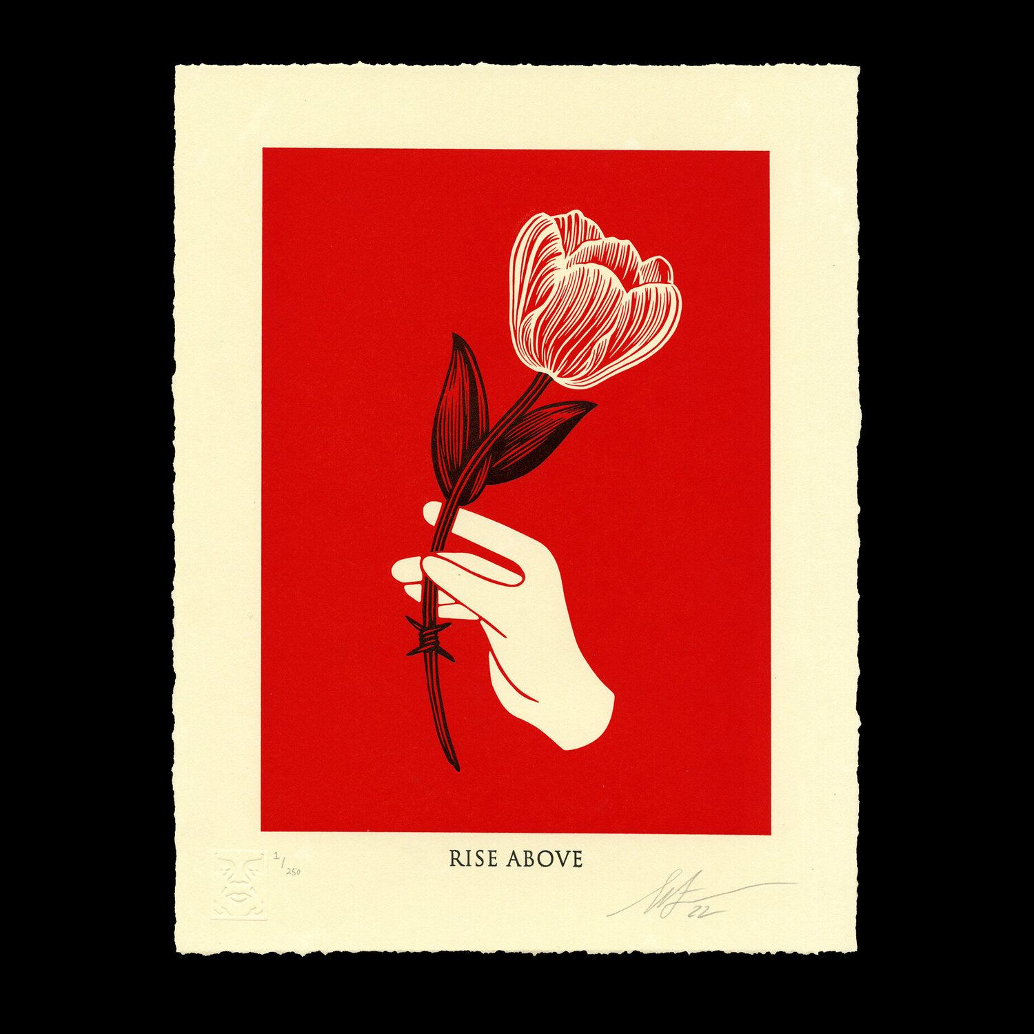 Rise Above Barbwire red Shepard Fairey