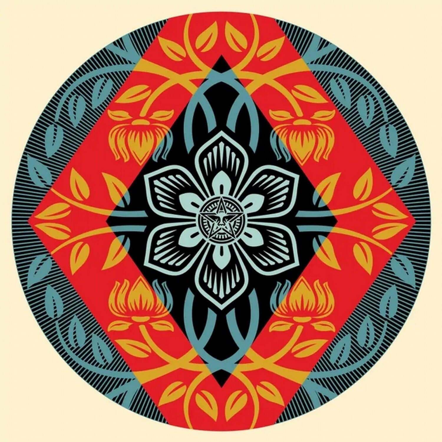Diamond Flower Round Shepard Fairey