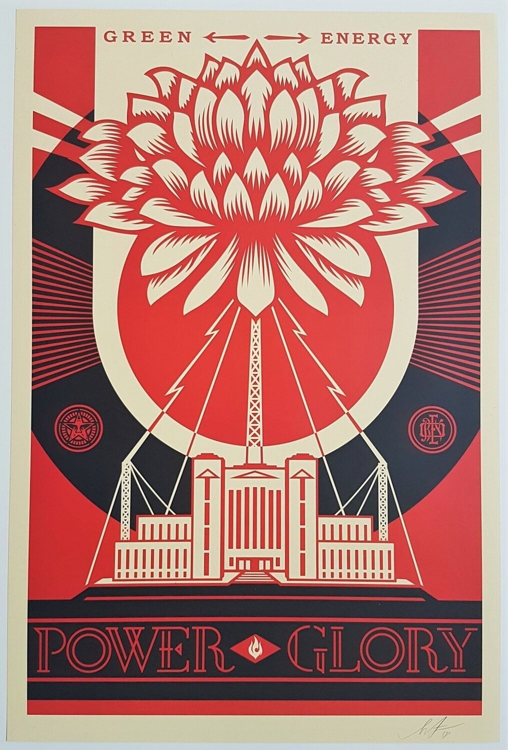 Green Power Shepard Fairey Impresión en venta