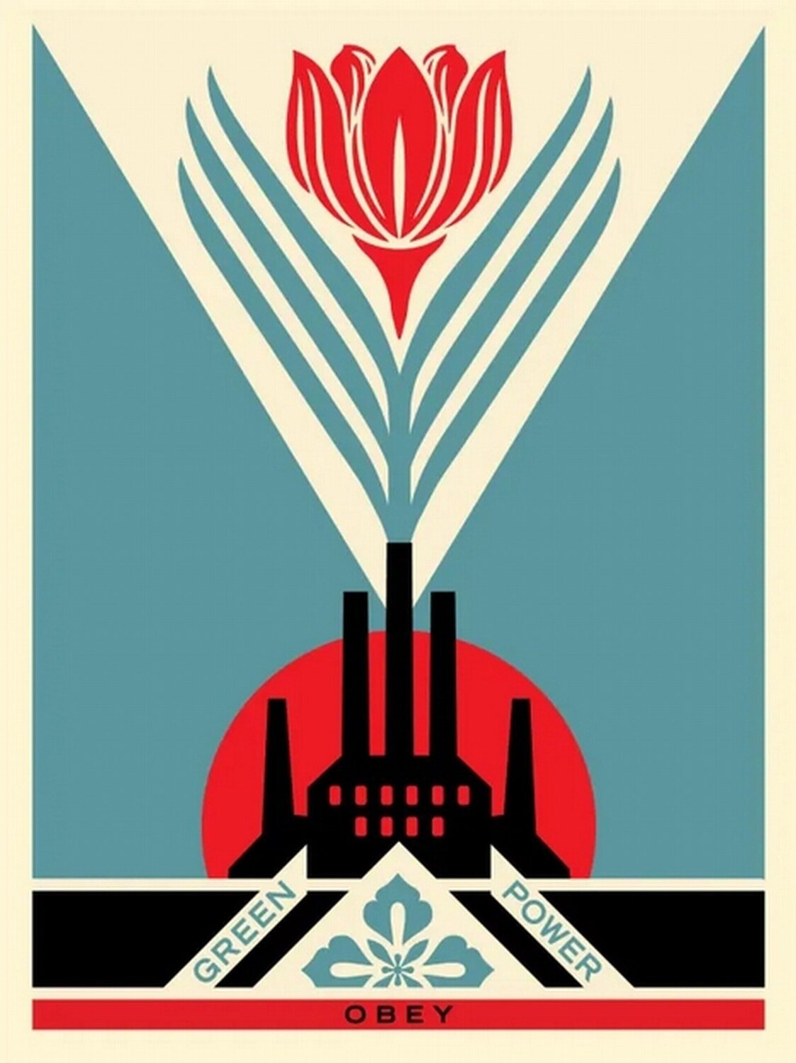 Green Power Factory (Blue) Shepard Fairey Druck zu verkaufen