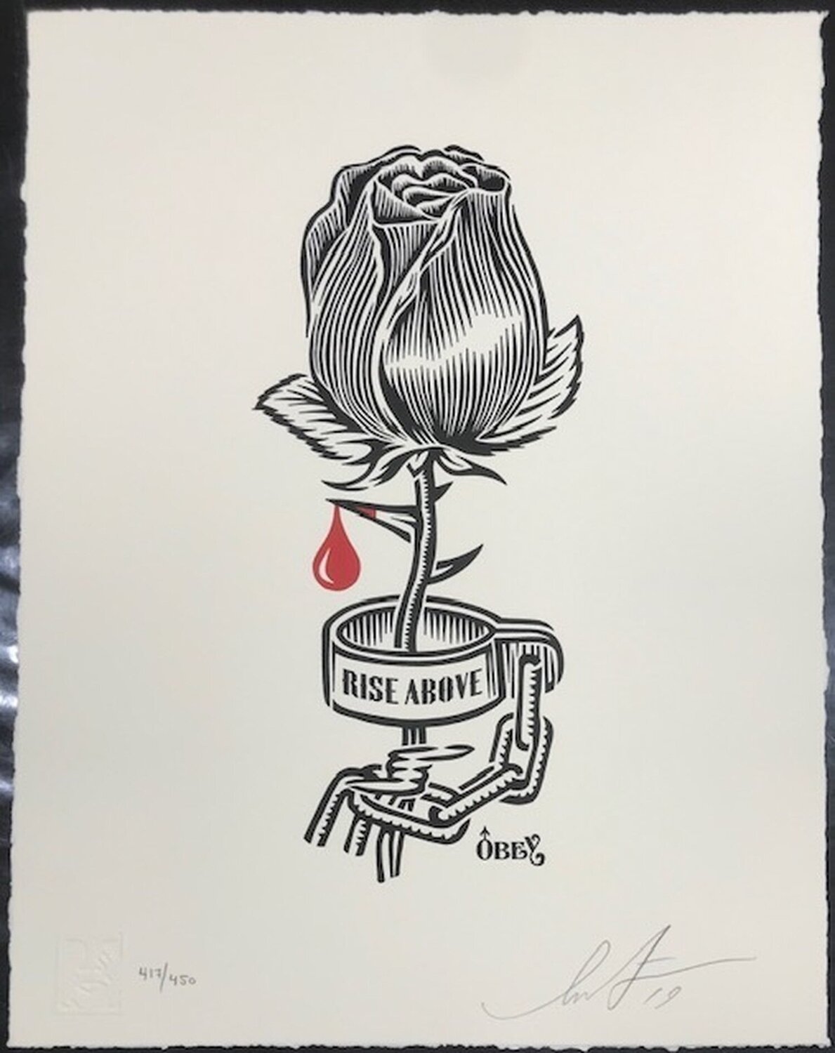Rose Shackle "Stencil Letterpress Edition" Shepard Fairey