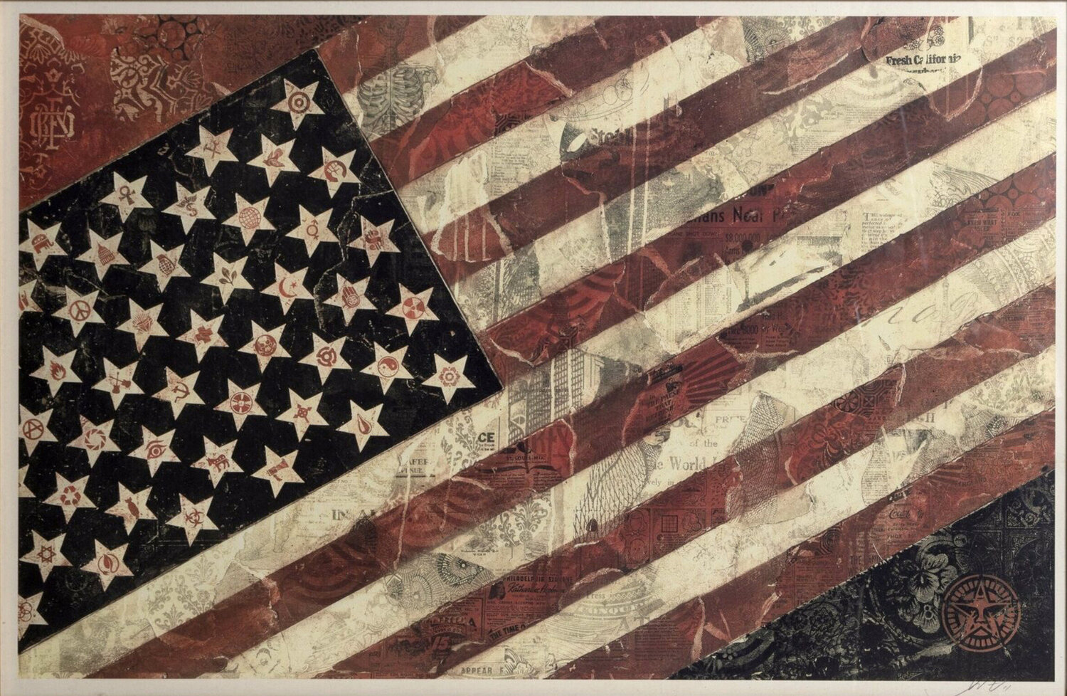 Flag 1 Offset Poster Shepard Fairey