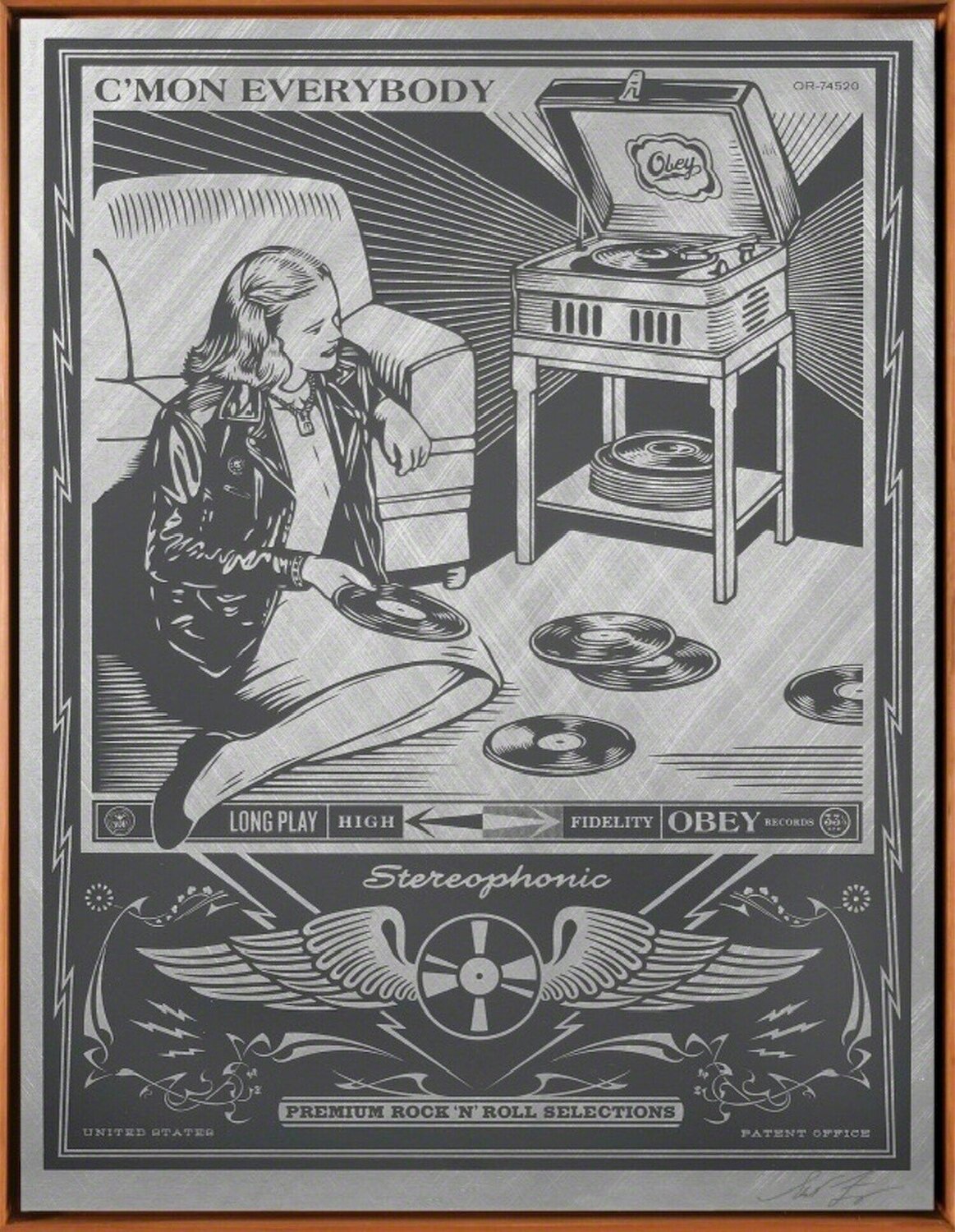 C'Mon Everybody Metal Shepard Fairey