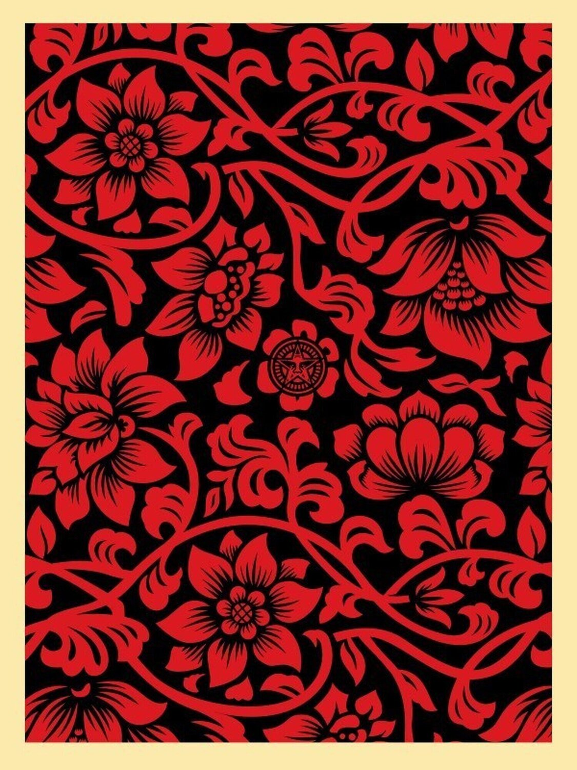 Floral Takeover (red/black) Shepard Fairey