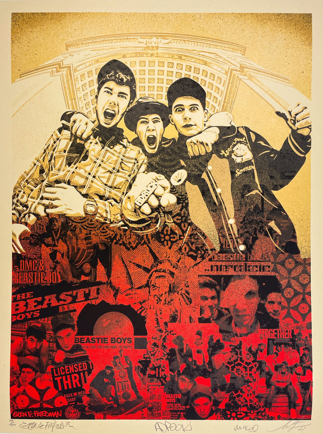 Beastie Boys: Stand Together (Red & Gold) Shepard Fairey Druck zu verkaufen