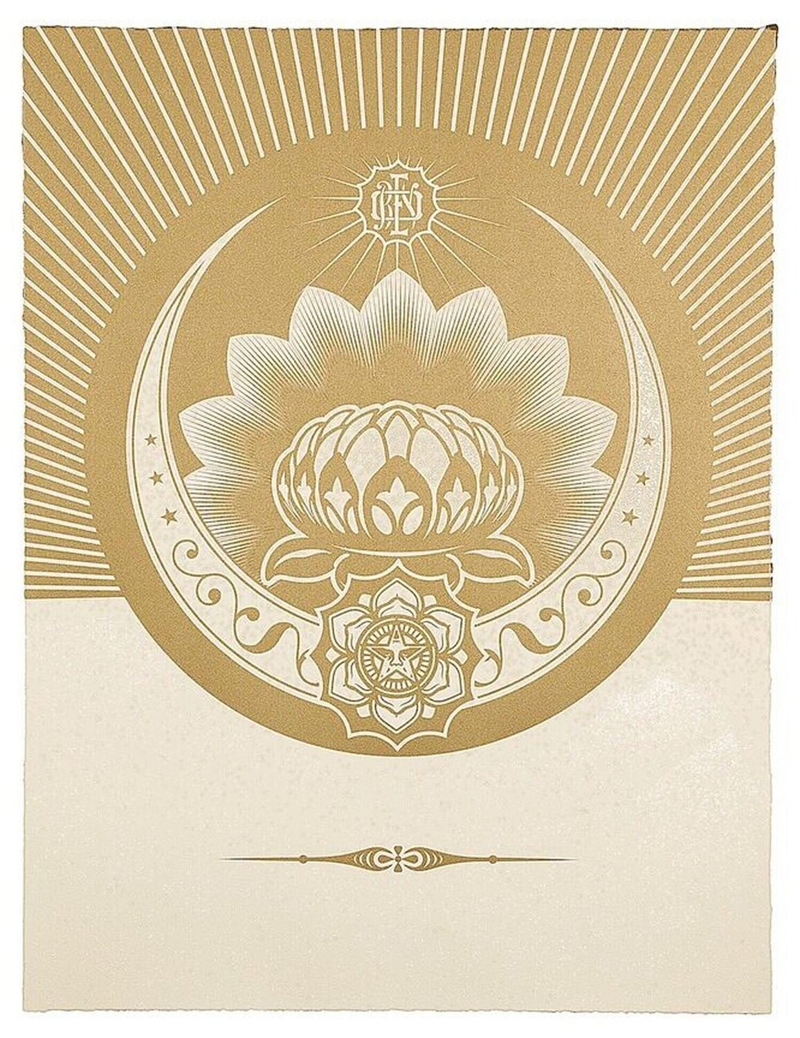 Obey Lotus Crescent (Gold) Shepard Fairey