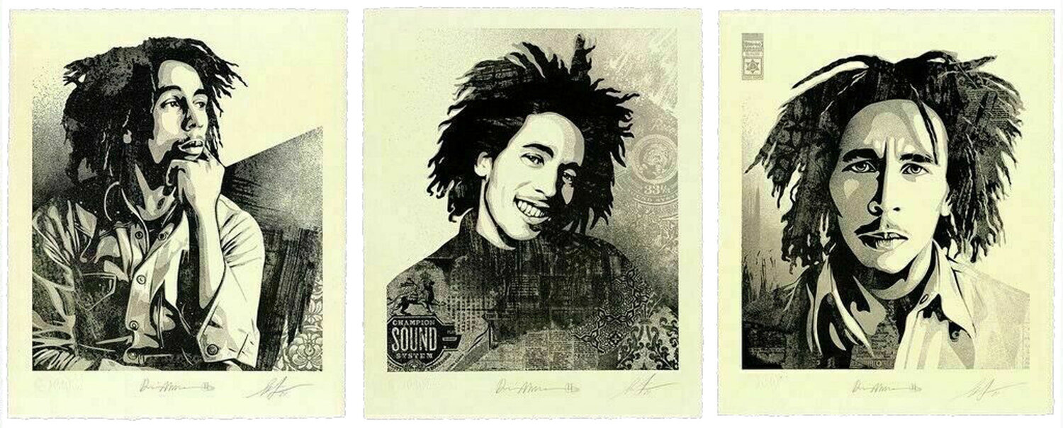 Bob Marley set of 3 Shepard Fairey