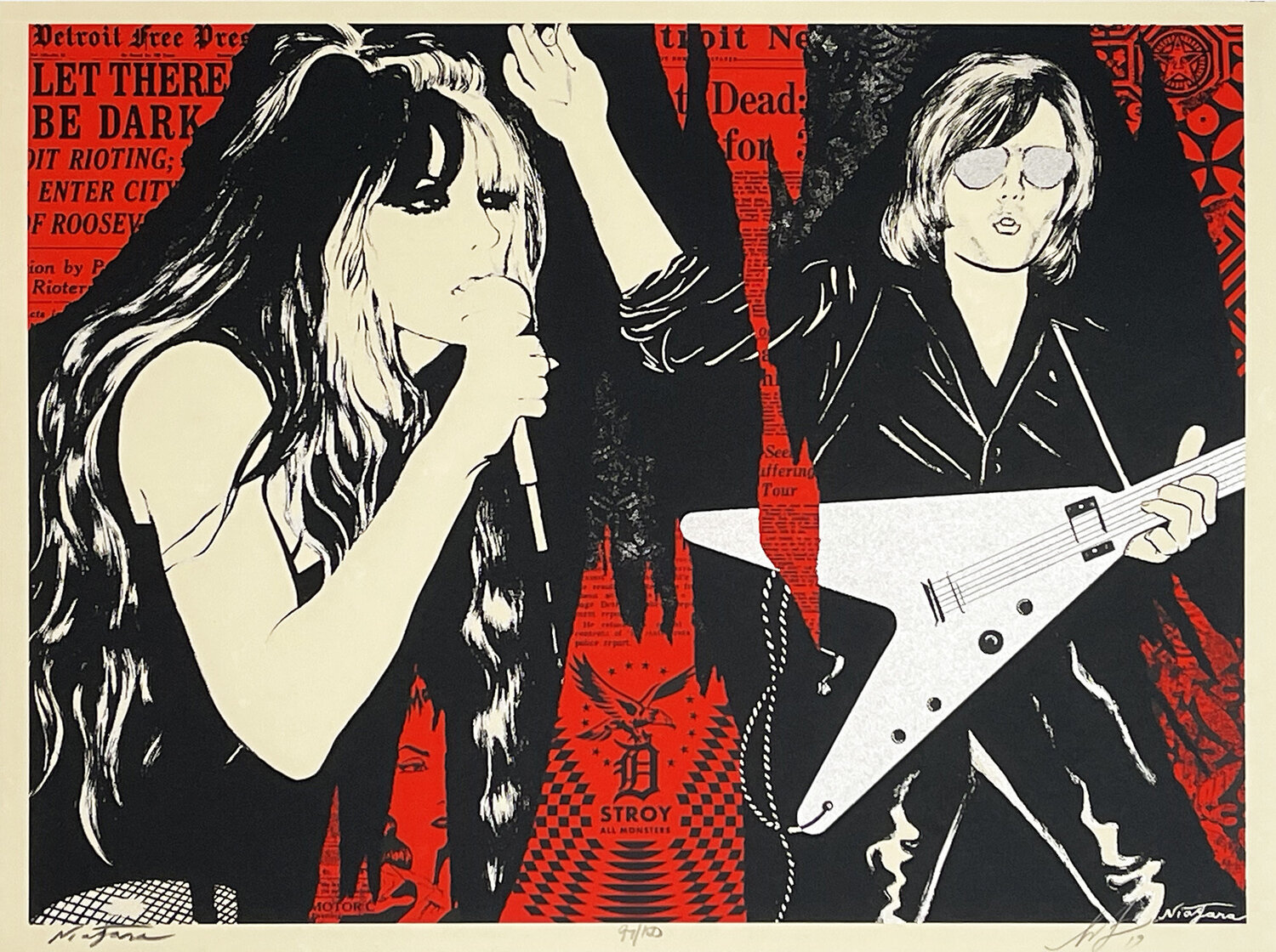 Let There be Dark' (w/ Niagara) **ON SALE** Shepard Fairey Stampa in vendita