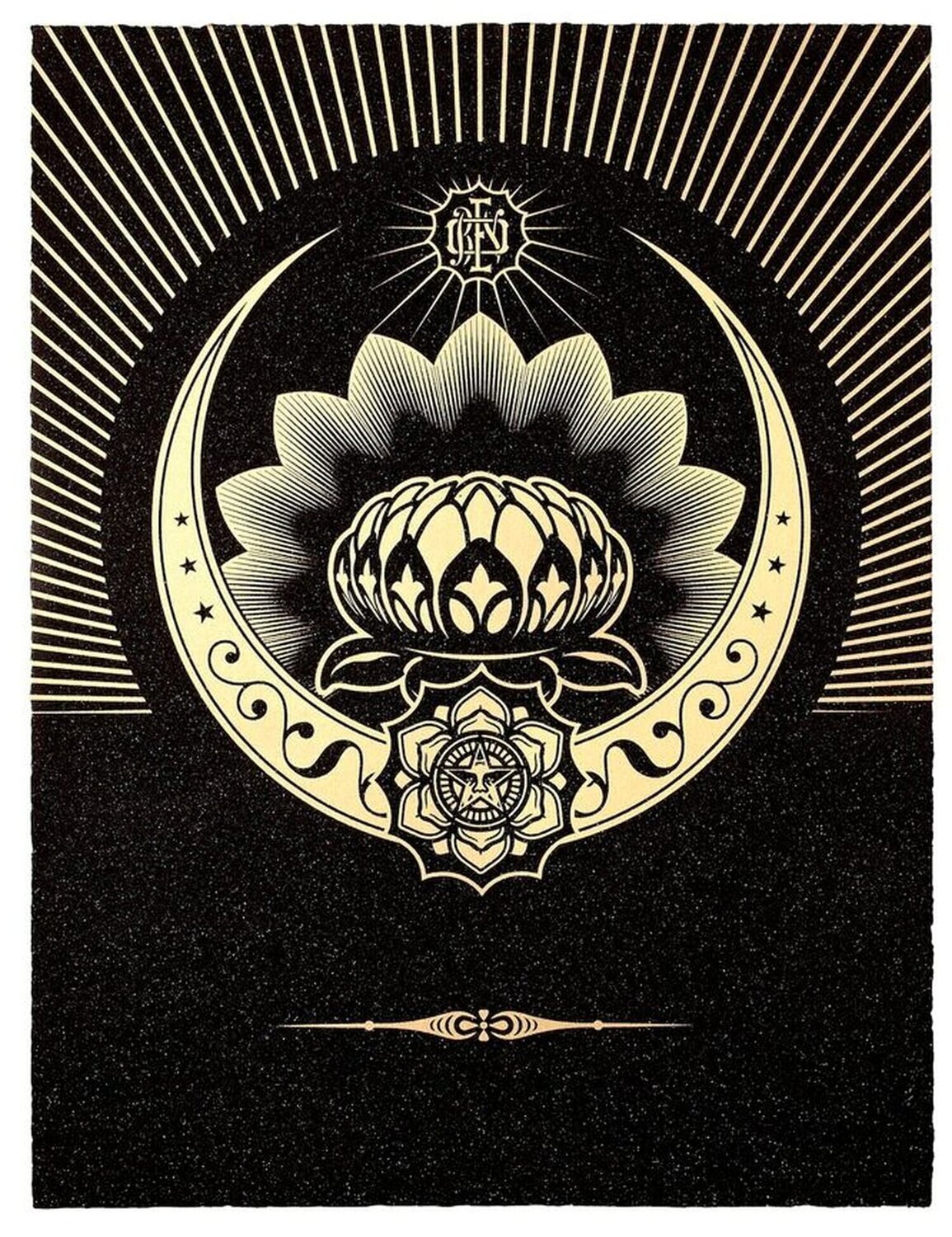 Obey Lotus Crescent (Black) Shepard Fairey