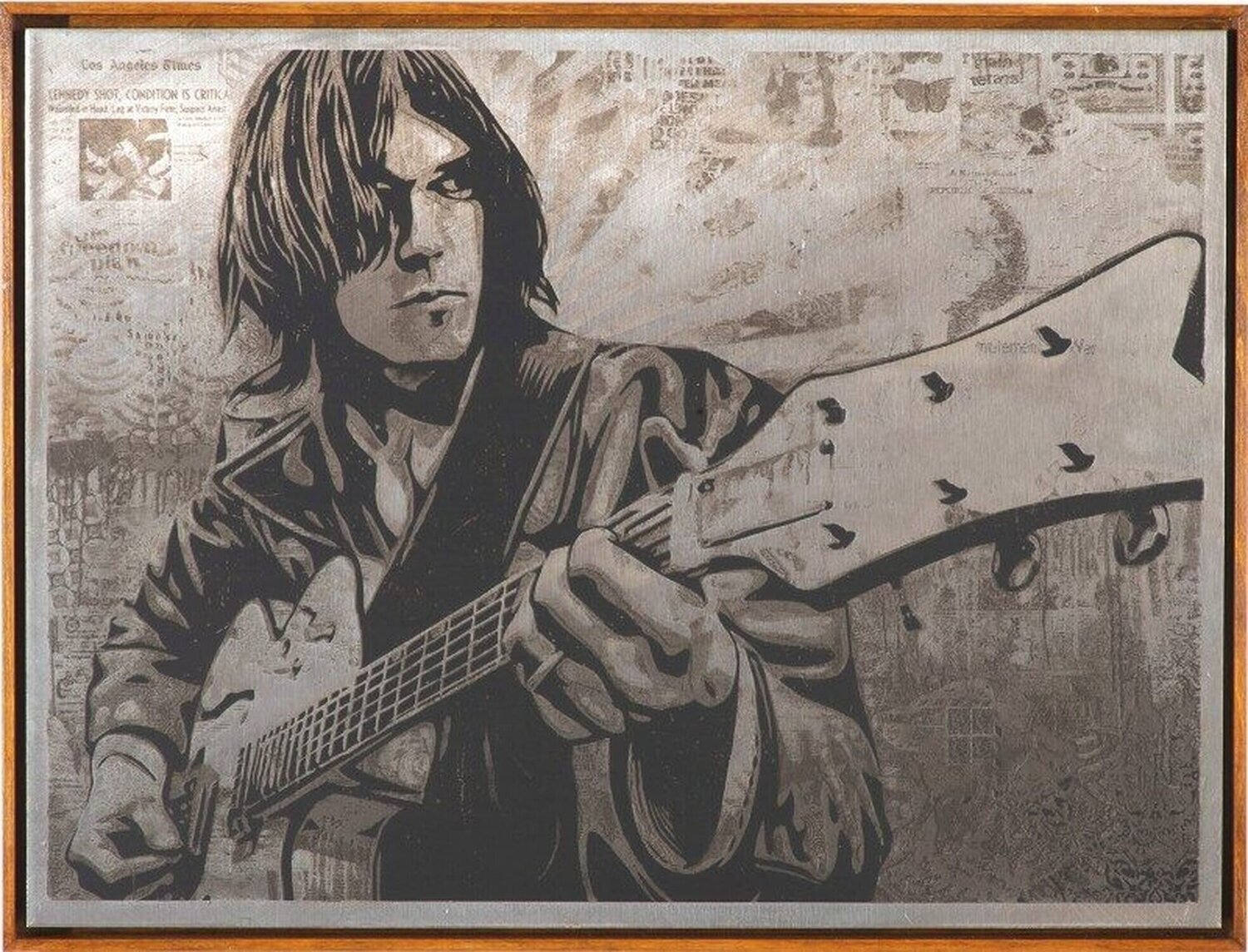 Neil Young Canvas (Metal HPM) Shepard Fairey