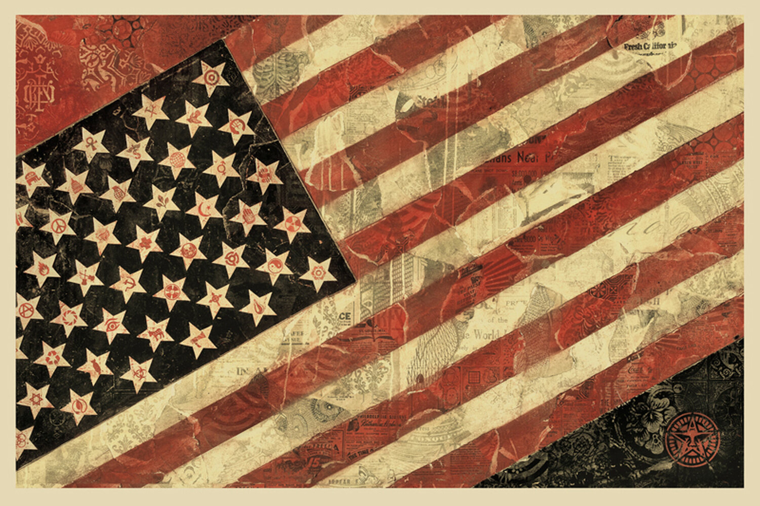 Flag 1 (Offset) signed Shepard Fairey