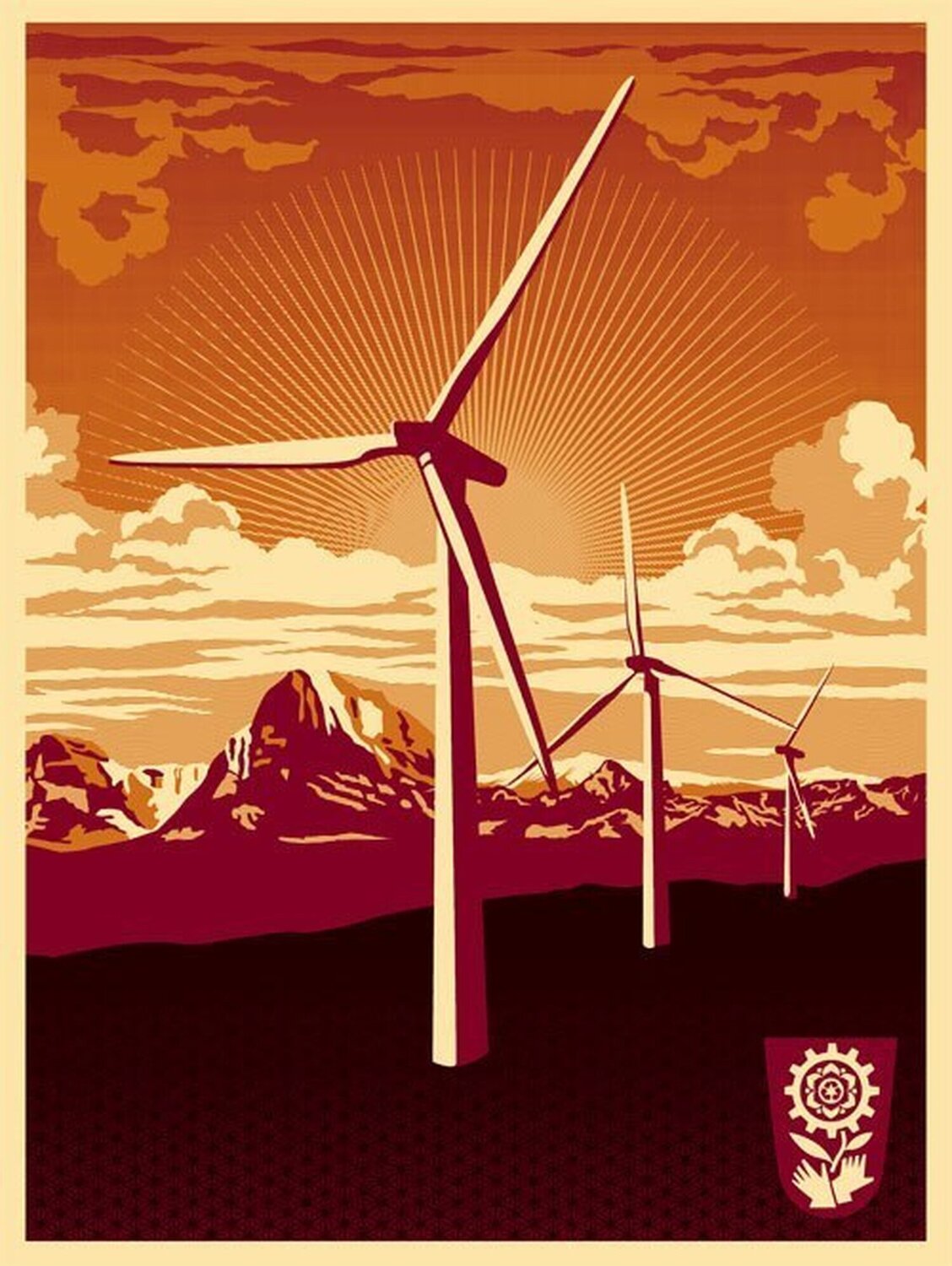 obey windmill silk screen Shepard Fairey