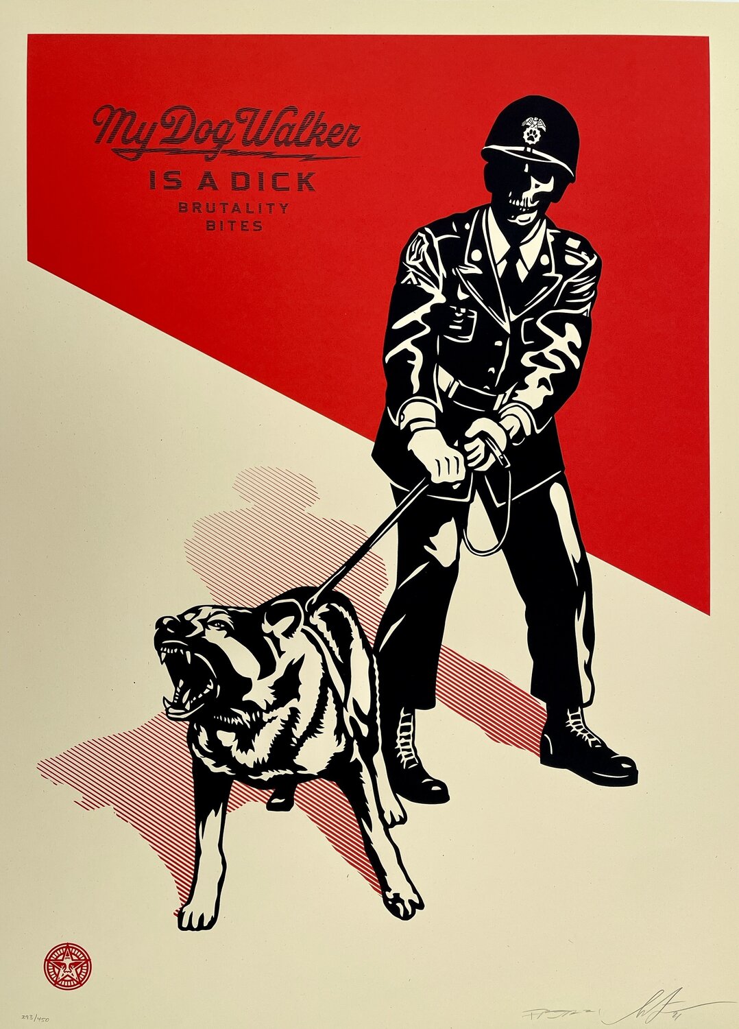 Sadistic Dog Walker (Red) Shepard Fairey