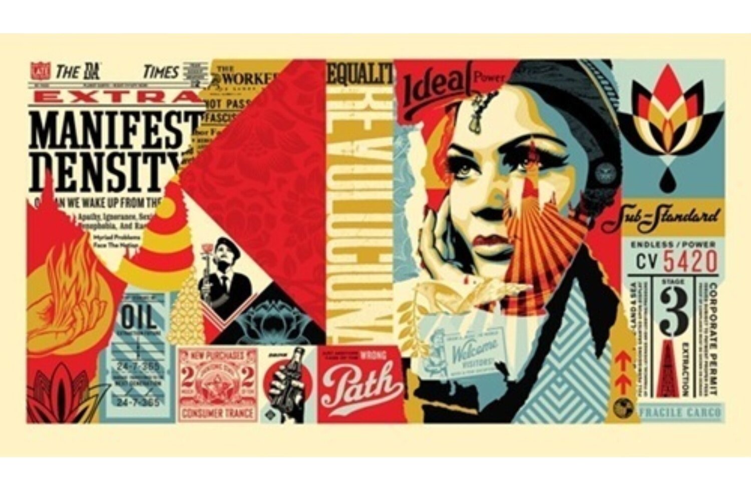 Damaged Wrong Path Mural (Large Format) Shepard Fairey