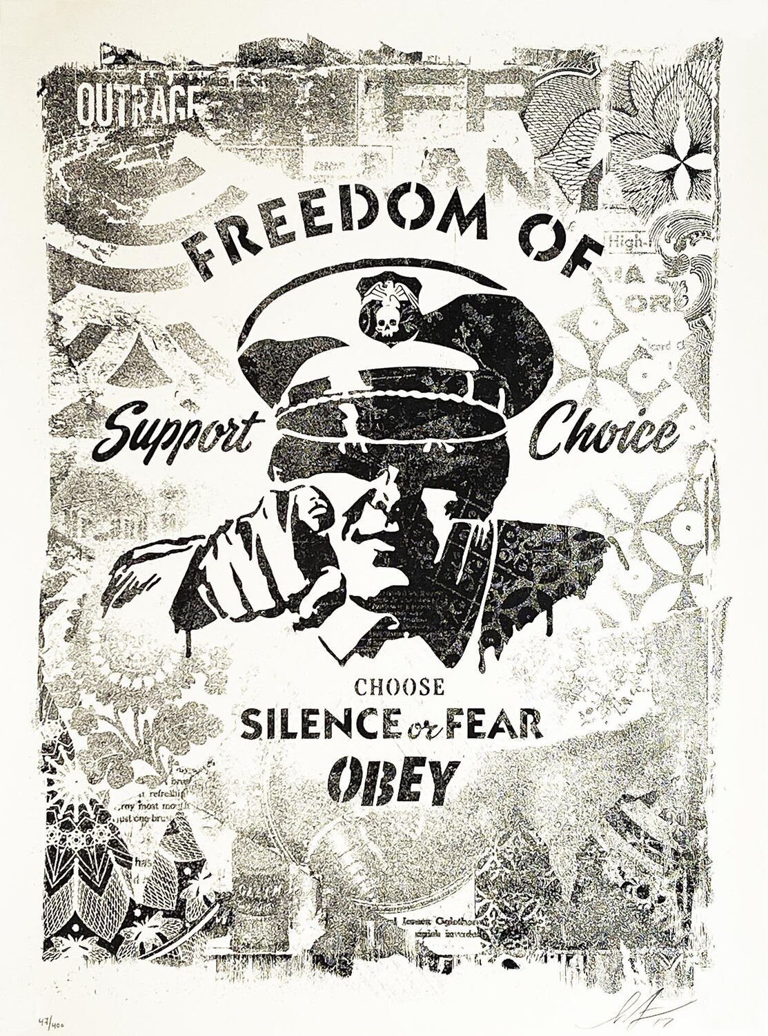 Damaged Stencil: Show Support' Shepard Fairey