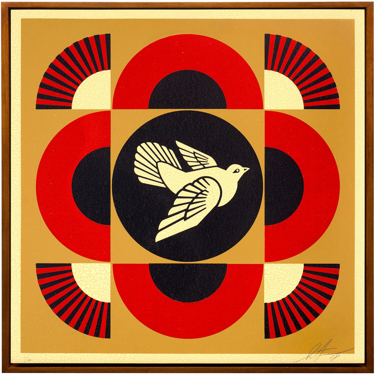 Dove Geometric (Gold) Shepard Fairey
