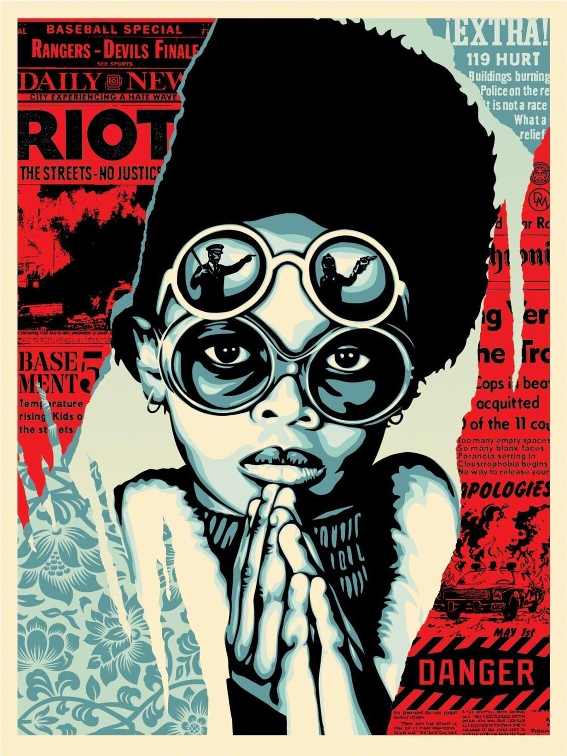 Shepard Fairey "Late Hour Riot" Silkscreen Print Shepard Fairey Druck zu verkaufen