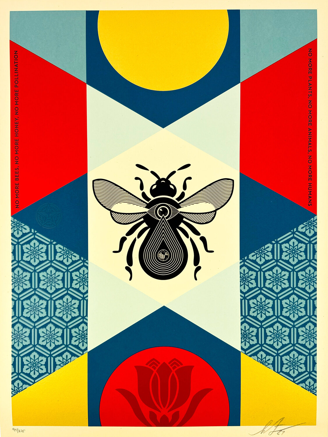 Bee Geometric (Red) Shepard Fairey