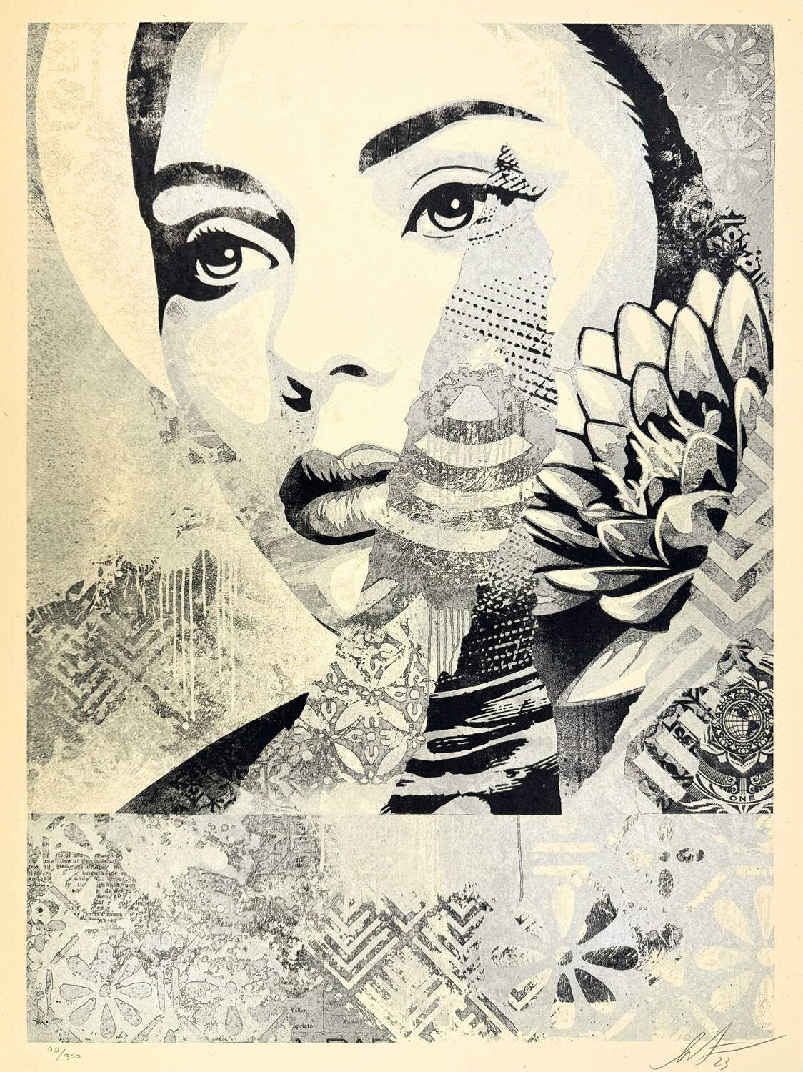 One Earth (Silver) Shepard Fairey