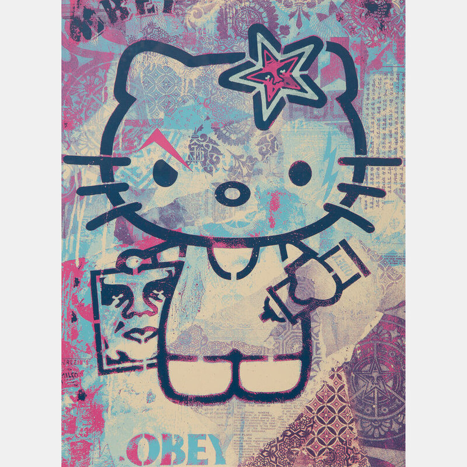 Hello Kitty- Blue Shepard Fairey