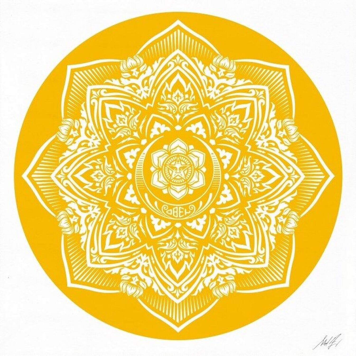 Yellow Mandala Shepard Fairey
