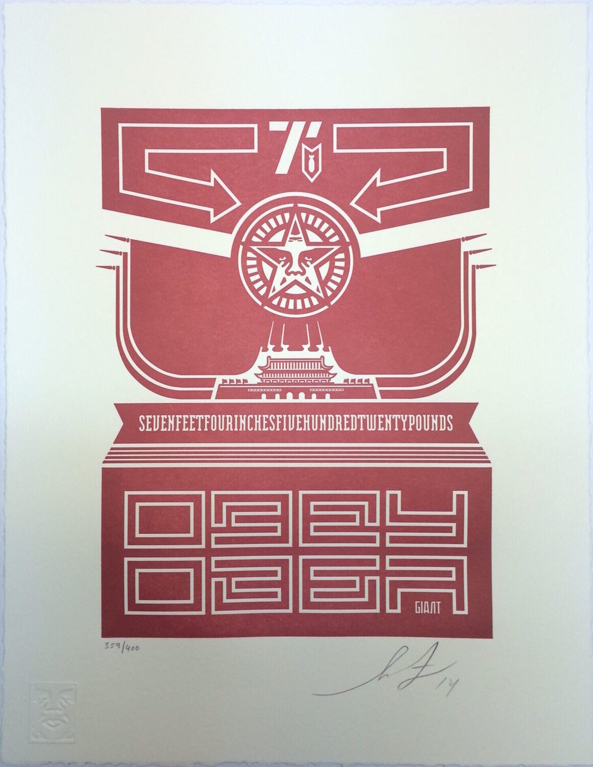 Chinese Banner - Letterpress Shepard Fairey