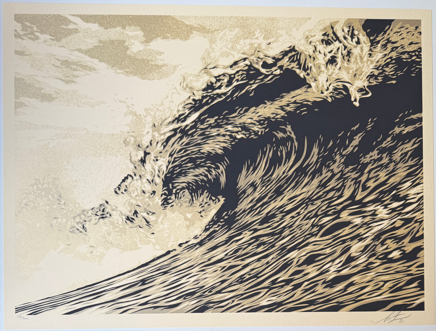 Wave of Distress - Sepia Shepard Fairey Druck zu verkaufen